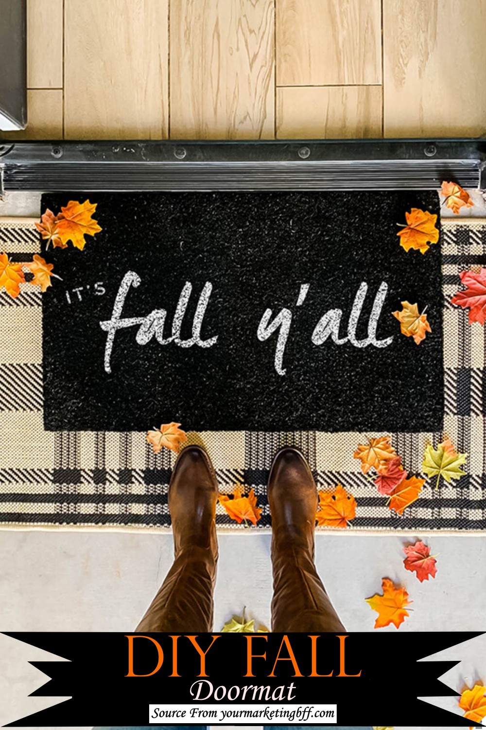 23 DIY Doormat Projects Cheep And Easy DIYsCraftsy   DIY Fall Doormat 