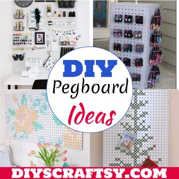 23 DIY Pegboard Ideas For Organizing Accessories DIYsCraftsy   DIY Pegboard Ideas 1 360x361 