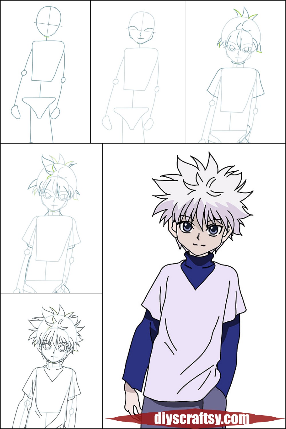 23 Killua Drawing Ideas For Hunter X Hunter Fans   DIYsCraftsy